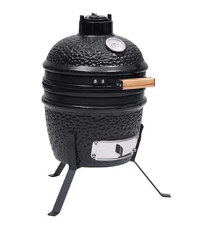 Barbecue à fumoir Kamado 2-en-1 Céramique 56 cm Noir