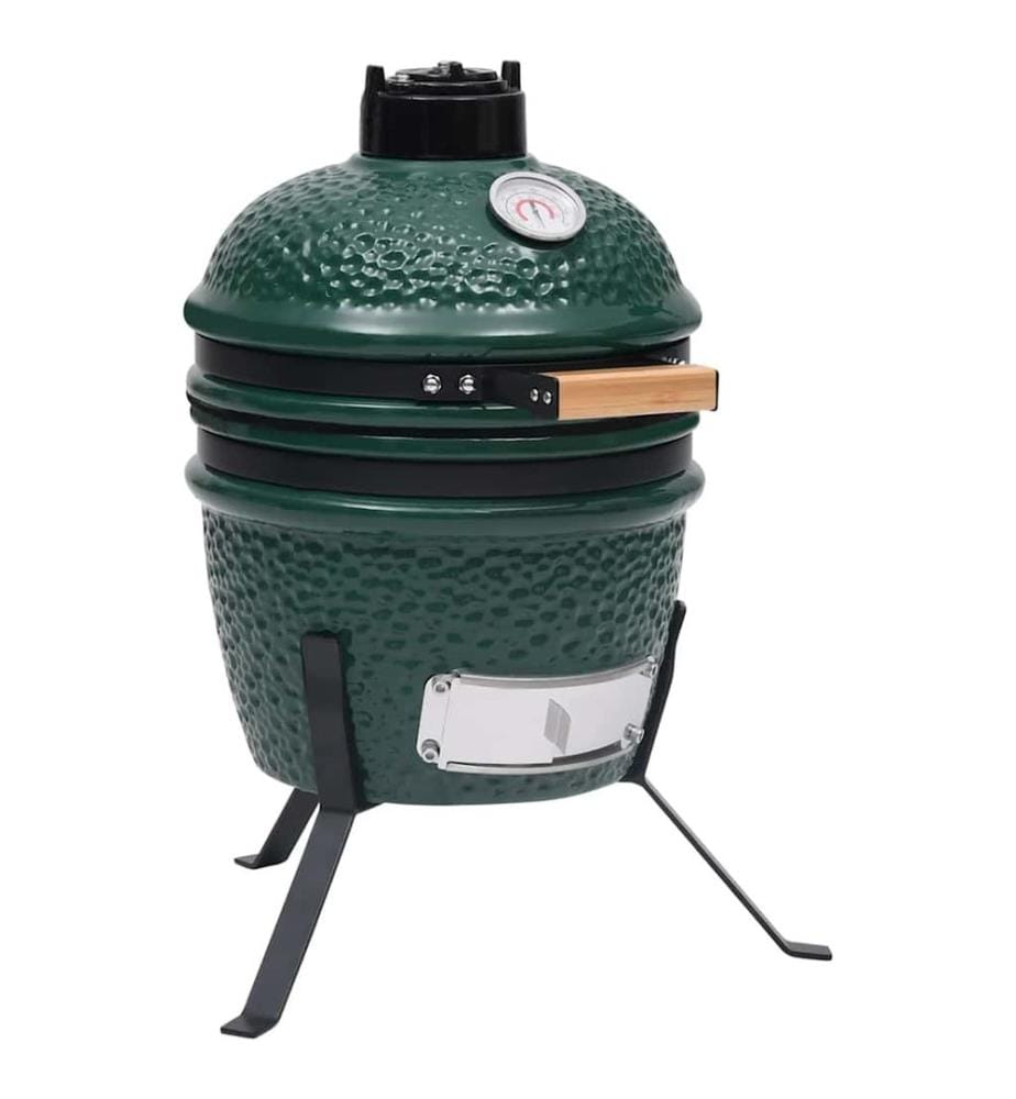 2-in-1 Kamado-Grill Smoker Keramik 56 cm Grün