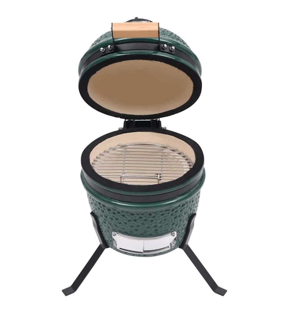 2-in-1 Kamado-Grill Smoker Keramik 56 cm Grün