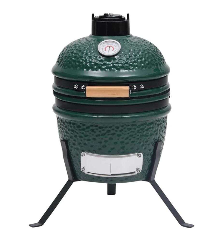 2-in-1 Kamado-Grill Smoker Keramik 56 cm Grün