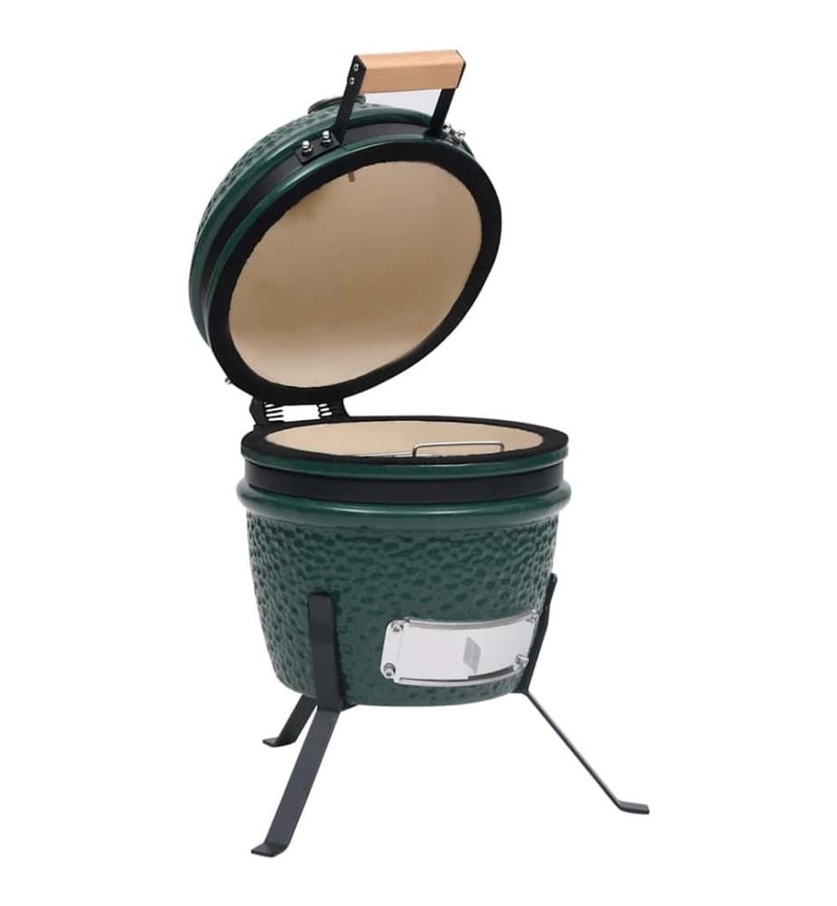2-in-1 Kamado-Grill Smoker Keramik 56 cm Grün