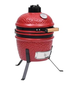 Barbecue à fumoir Kamado 2-en-1 Céramique 56 cm Rouge