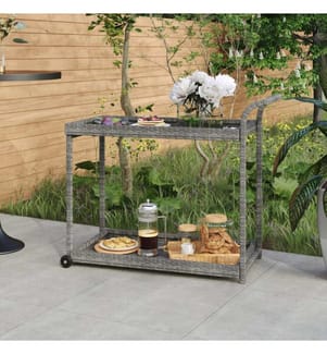 Barwagen Grau 100x45x83 cm Poly Rattan
