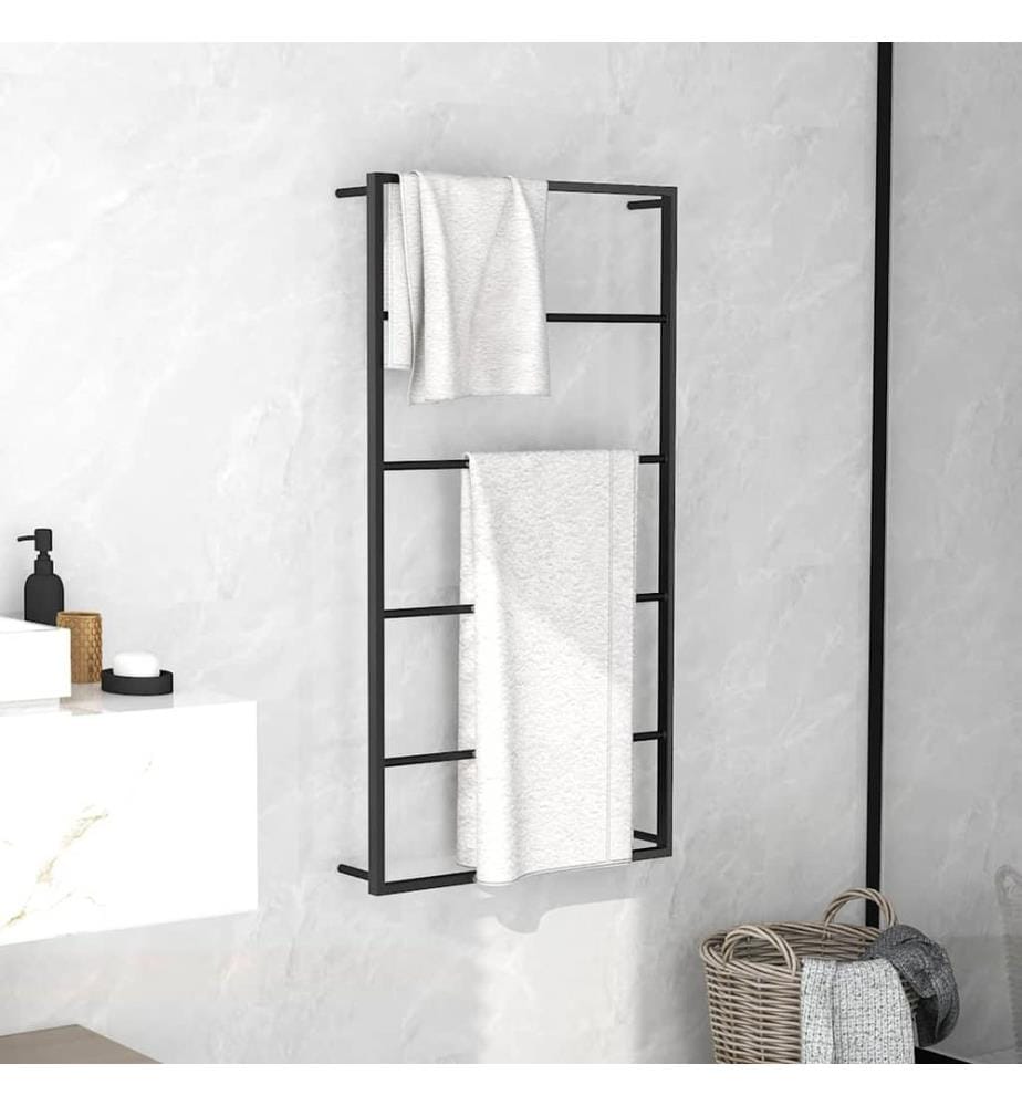 Porte-serviette Noir 60x10x116 cm Acier
