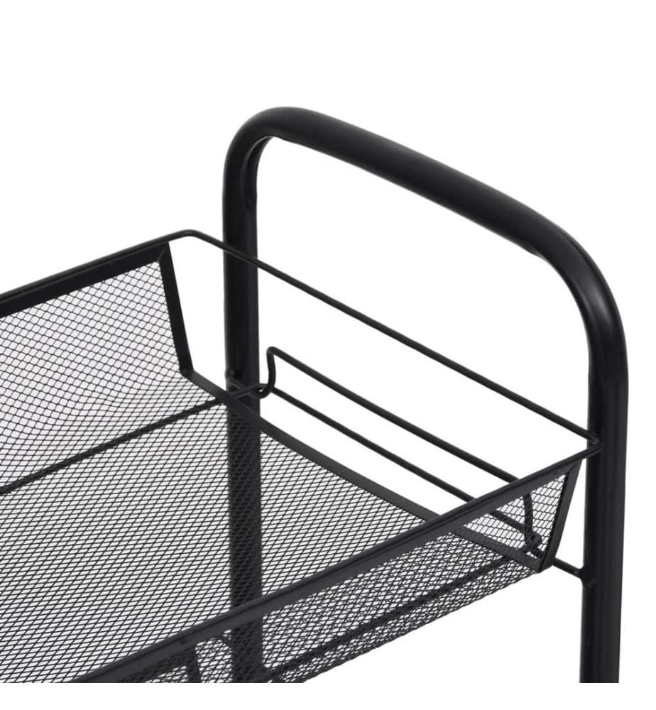 Küchenwagen 5 Etagen Schwarz 46x26x105 cm Eisen