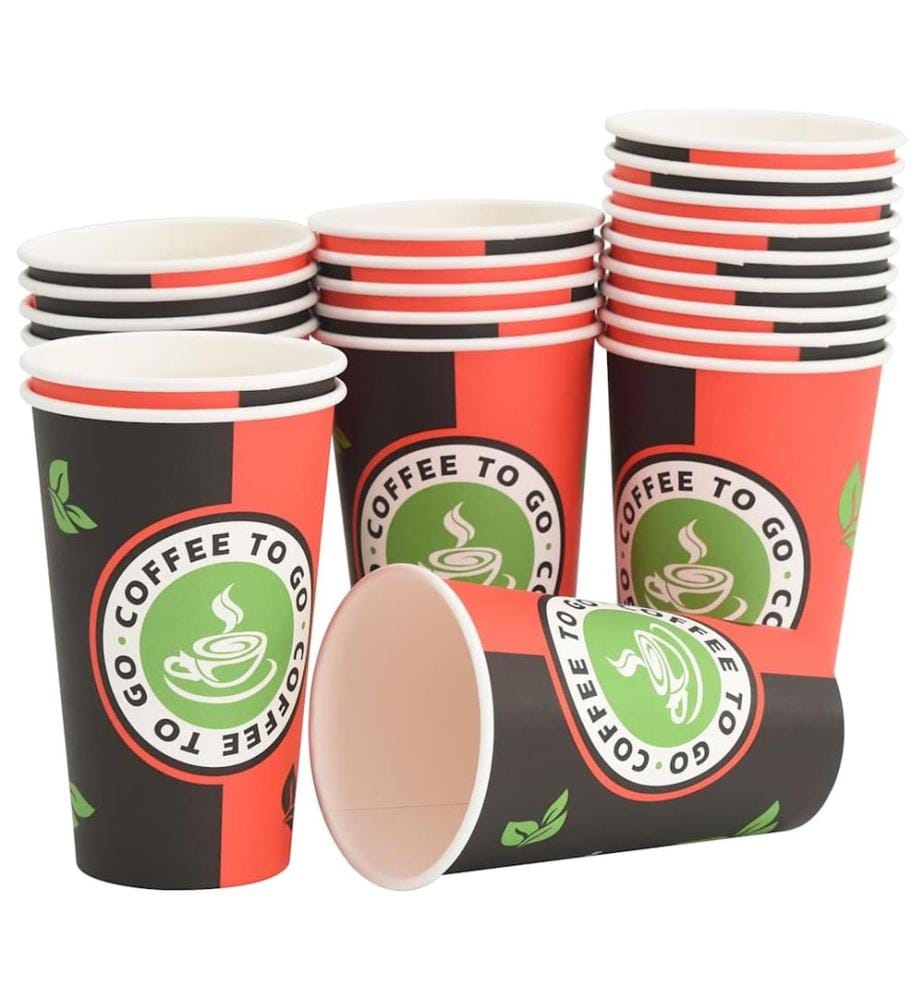 Pappbecher 1000 Stk. 16oz 400ml Rot und Schwarz
