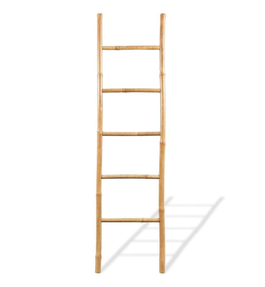 Handtuchleiter mit 5 Sprossen Bambus 150 cm