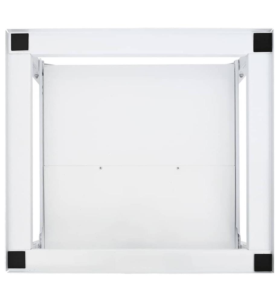 Socle pour machine à laver avec étagère coulissante Blanc