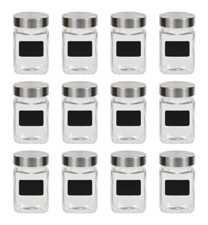 Pots de conservation avec autocollant 12 pcs 300 ml