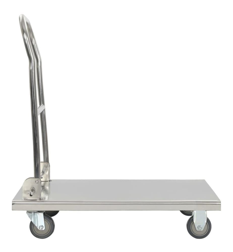 Chariot à plateforme Argenté 82x53x86 cm Acier inoxydable