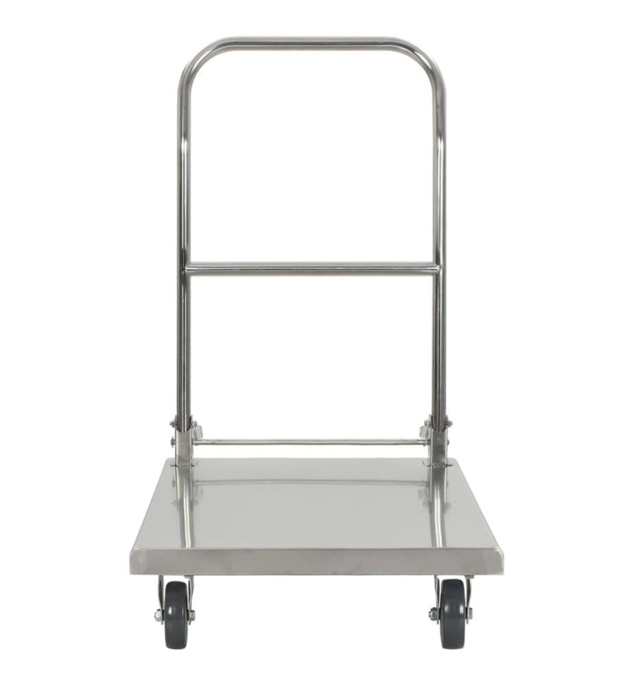 Chariot à plateforme Argenté 82x53x86 cm Acier inoxydable