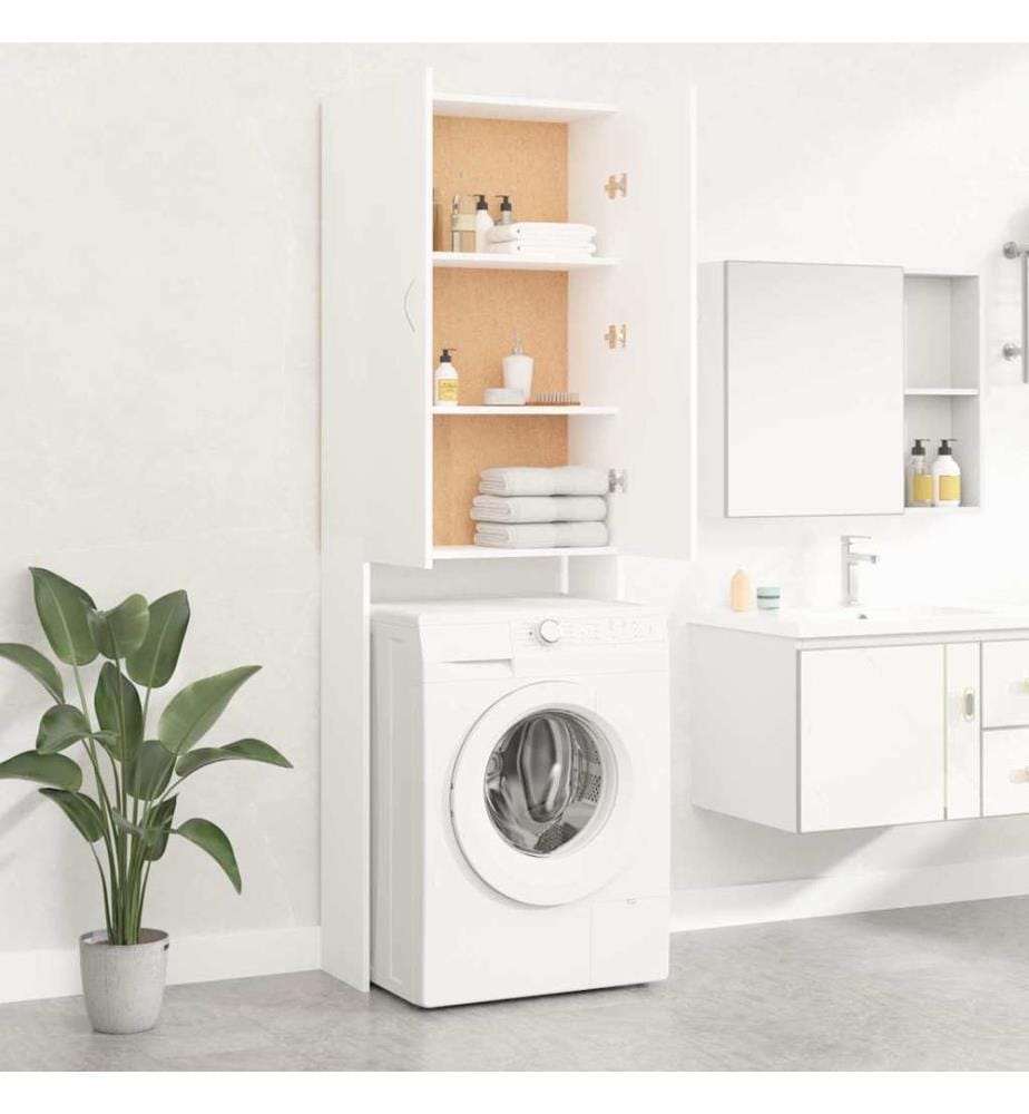 Waschmaschinenschrank Weiss 64x25,5x190 cm