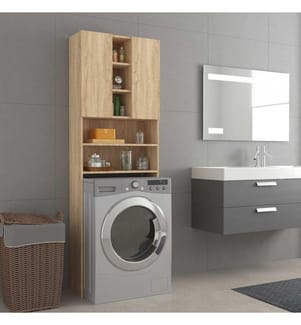 Meuble pour machine à laver Chêne sonoma 64x25,5x190 cm