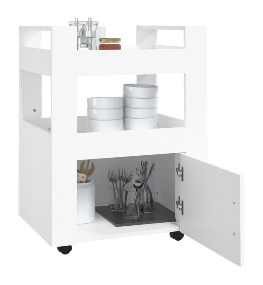 Chariot de cuisine Blanc 60x45x80 cm Bois d'ingénierie