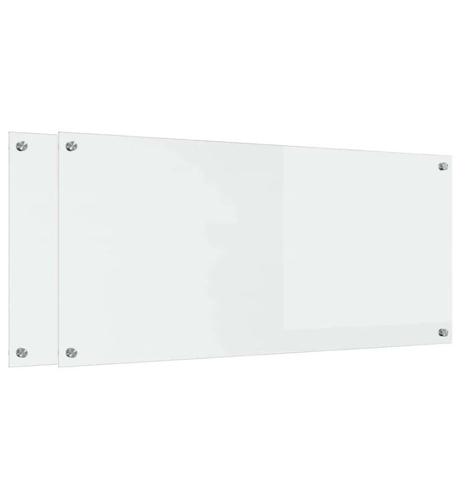 Küchenrückwand 2 pcs Transparent 110 x 50 cm Gehärtetes Glas