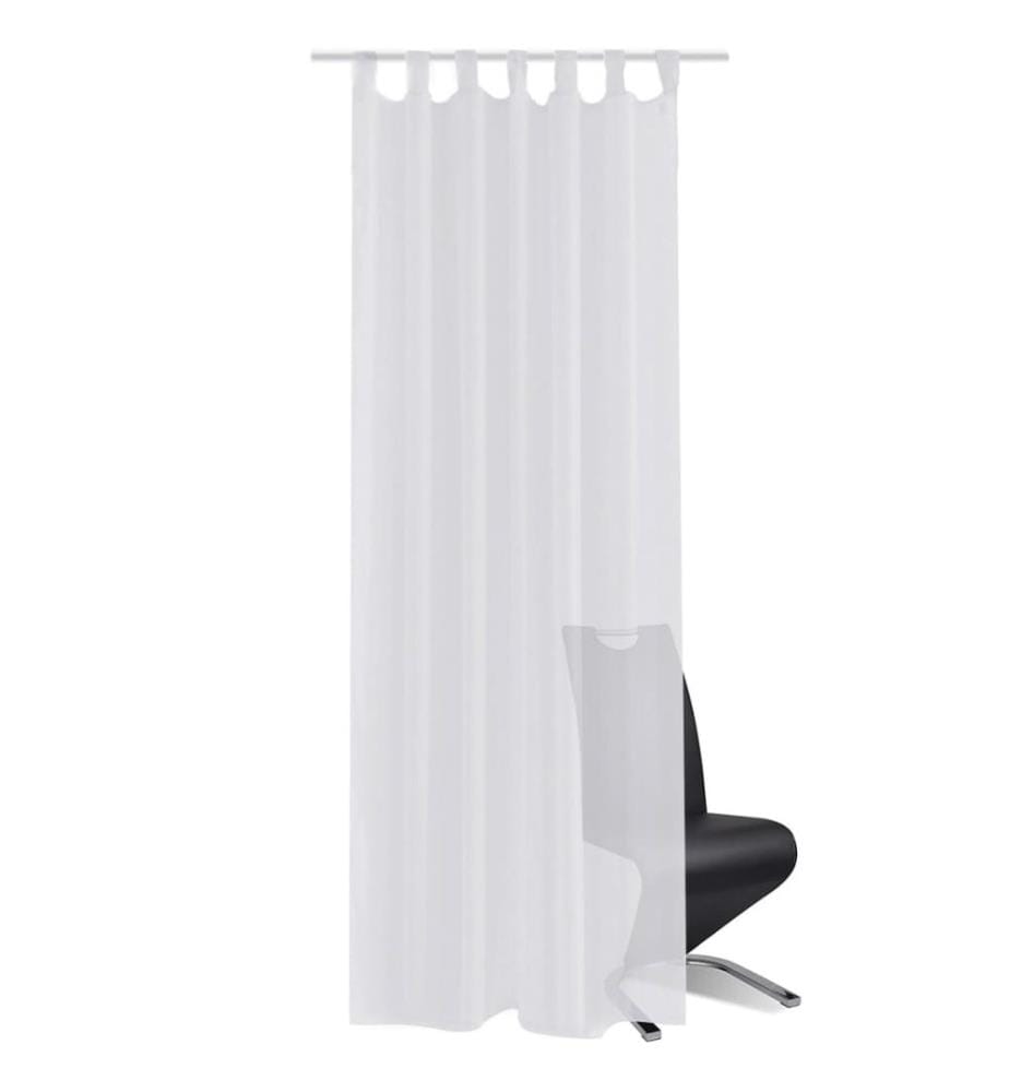 Rideau fin Blanc 140x225 cm 2 pcs
