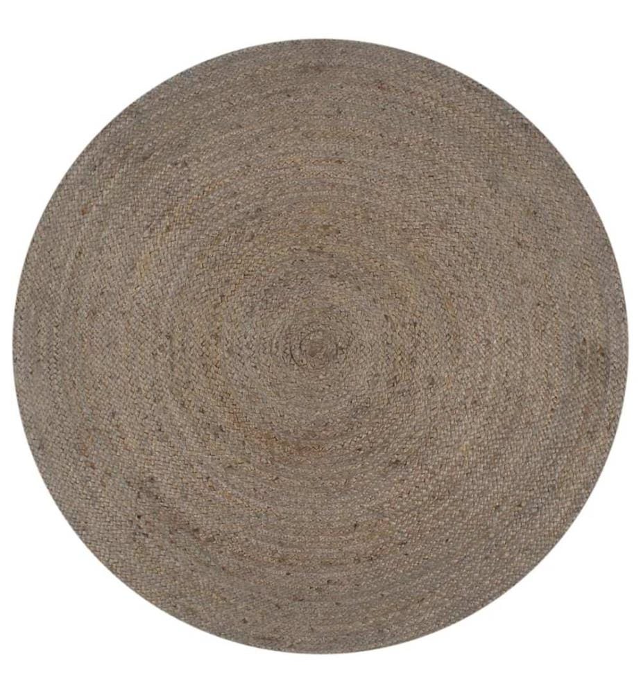 Teppich Handgefertigt Jute Rund 150 cm Grau