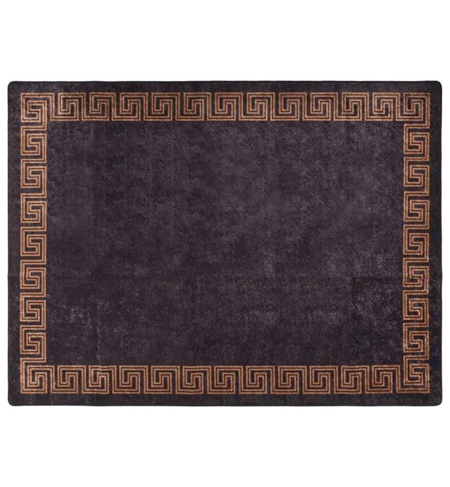 Tapis lavable noir et doré 400x300 cm antidérapant
