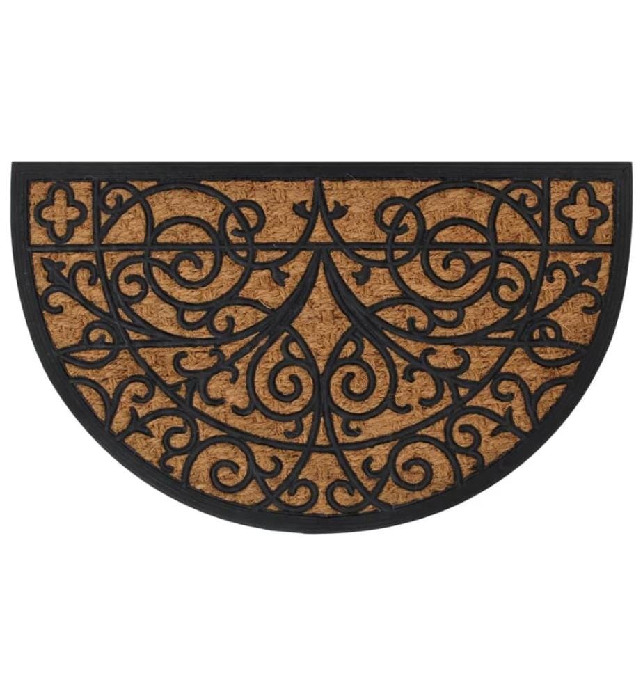 Fussmatte Halbrund 45x75 cm Gummi und Kokosfaser