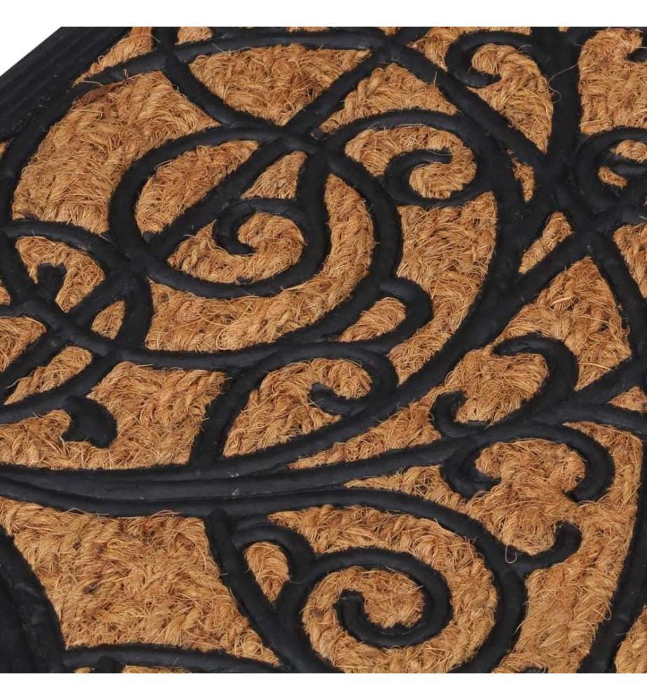 Fussmatte Halbrund 45x75 cm Gummi und Kokosfaser