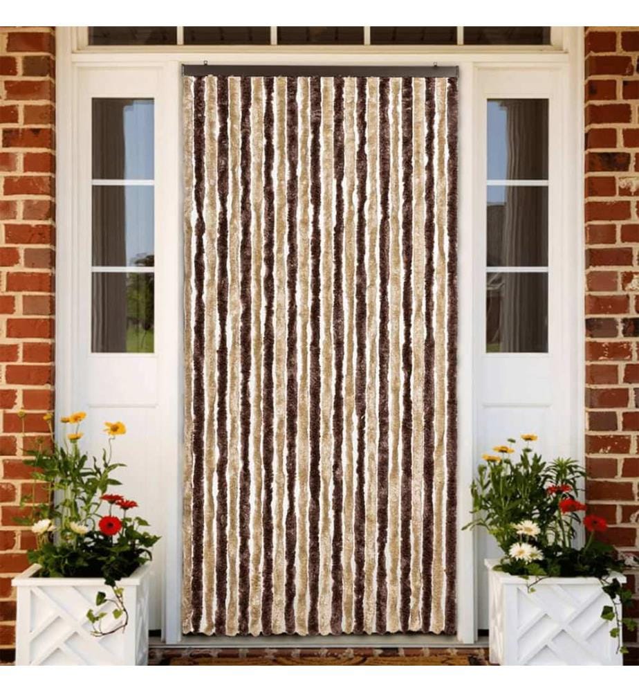 Insektenschutz-Vorhang Beige und Hellbraun 100x220 cm Chenille