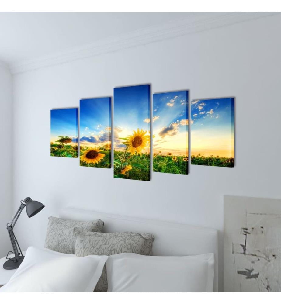 Bilder Dekoration Set Sonnenblumen 200 x 100 cm