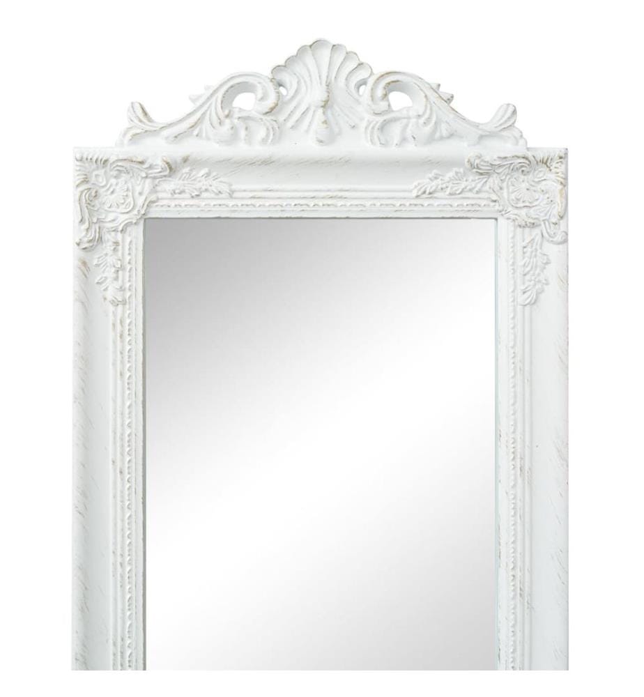 Miroir sur pied Style baroque 160x40 cm Blanc
