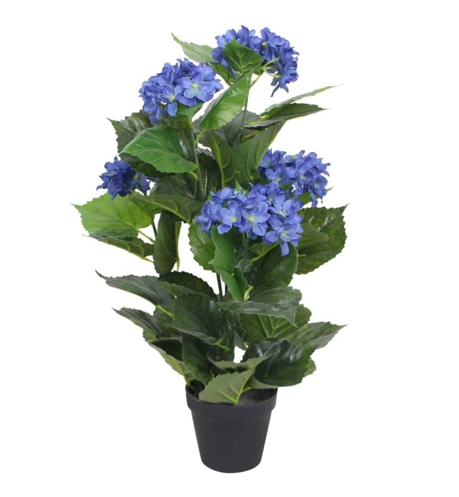 Künstliche Hortensie mit Topf 60 cm Blau