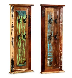 Porte-manteau 2 pcs Bois de récupération massif 38x100 cm