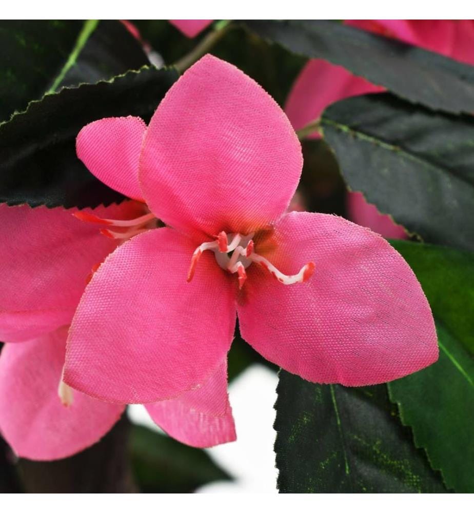 Künstliche Rhododendron-Pflanze mit Topf 155 cm Grün und Rosa