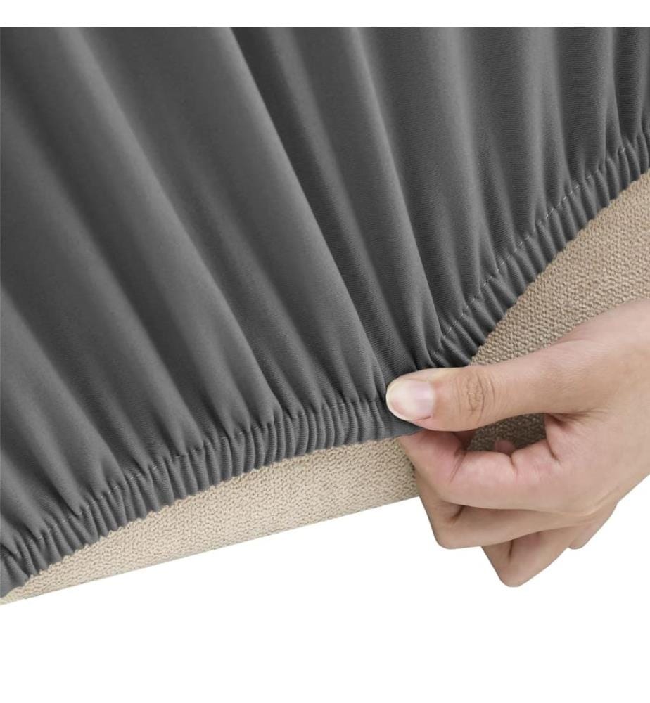 Stretch Sofahusse 2-Sitzer Anthrazit Polyester-Jersey