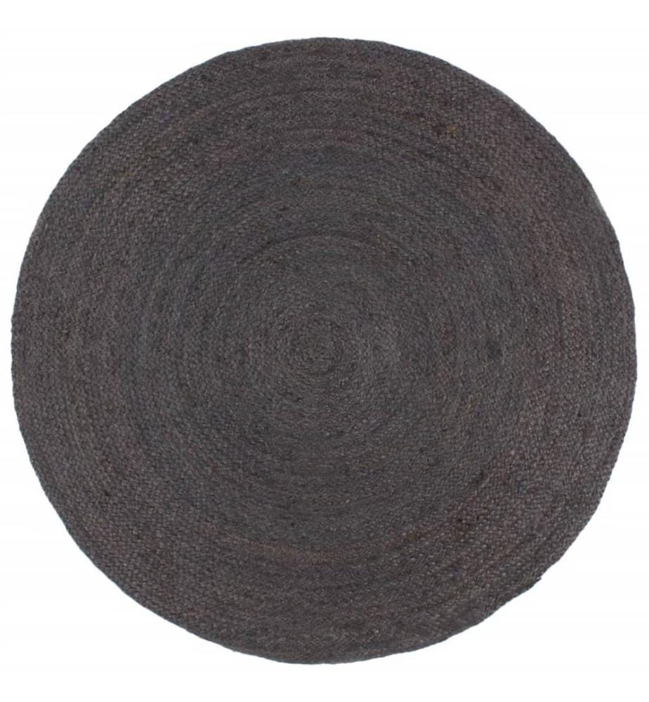 Teppich Handgefertigt Jute Rund 210 cm Dunkelgrau