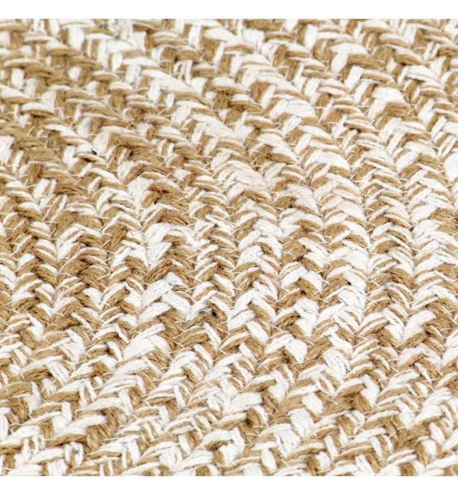 Tapis fait à la main Jute Blanc et marron 180 cm