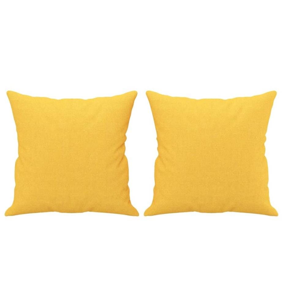 Coussins décoratifs lot de 2 Jaune clair 40x40 cm Tissu