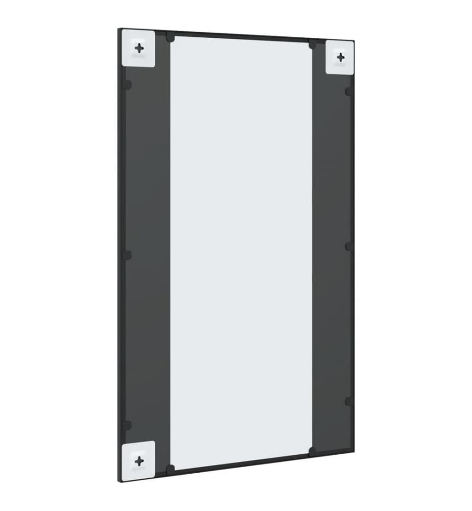 Miroir mural noir 50x80 cm rectangulaire fer