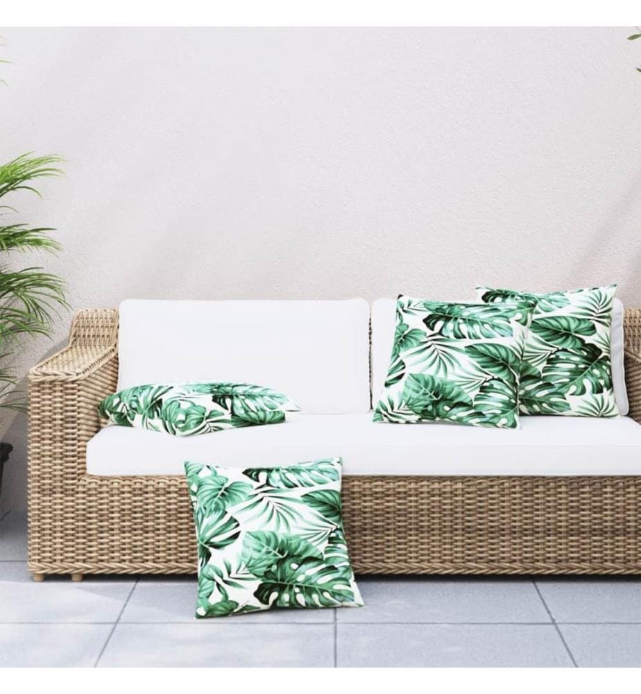 Sofakissen 4 Stk. Blattmuster 40x40 cm Stoff