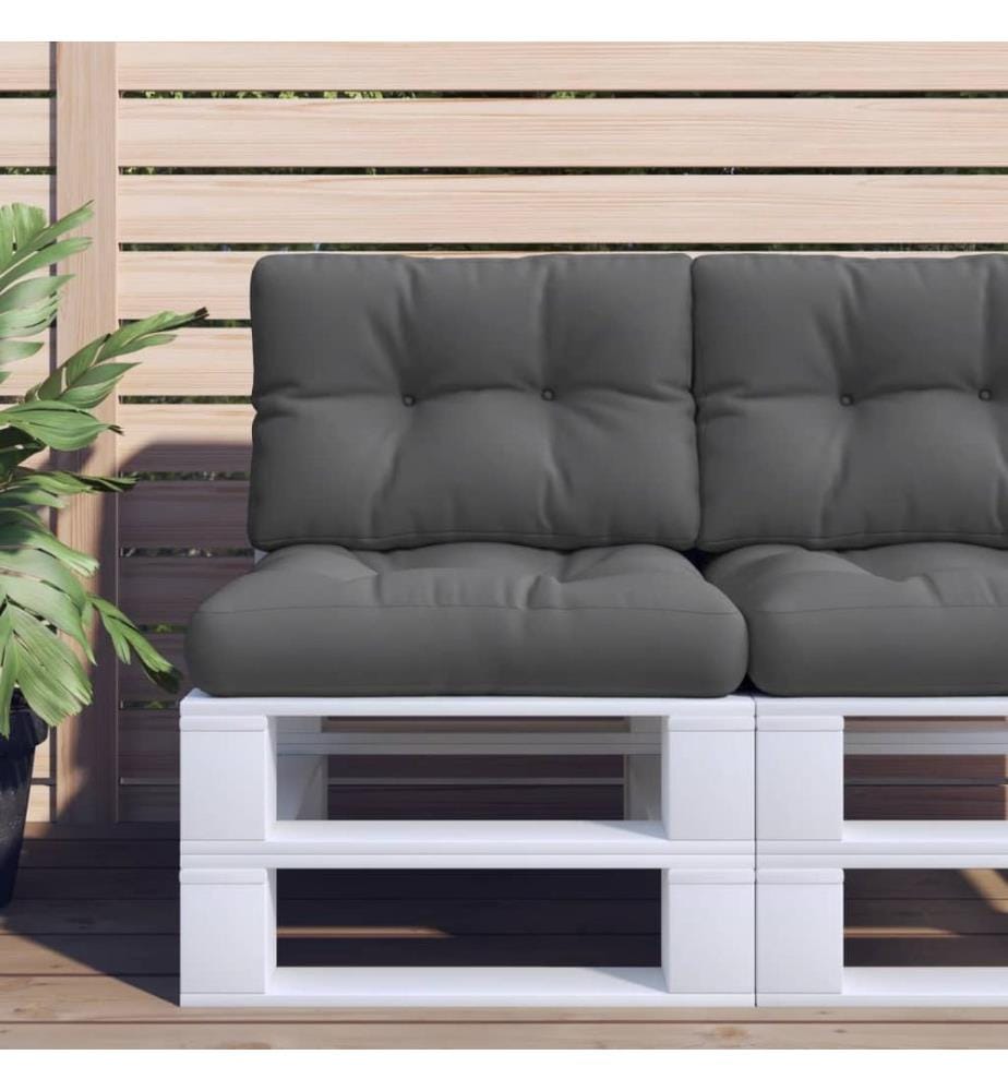 Coussins de palette lot de 2 anthracite tissu