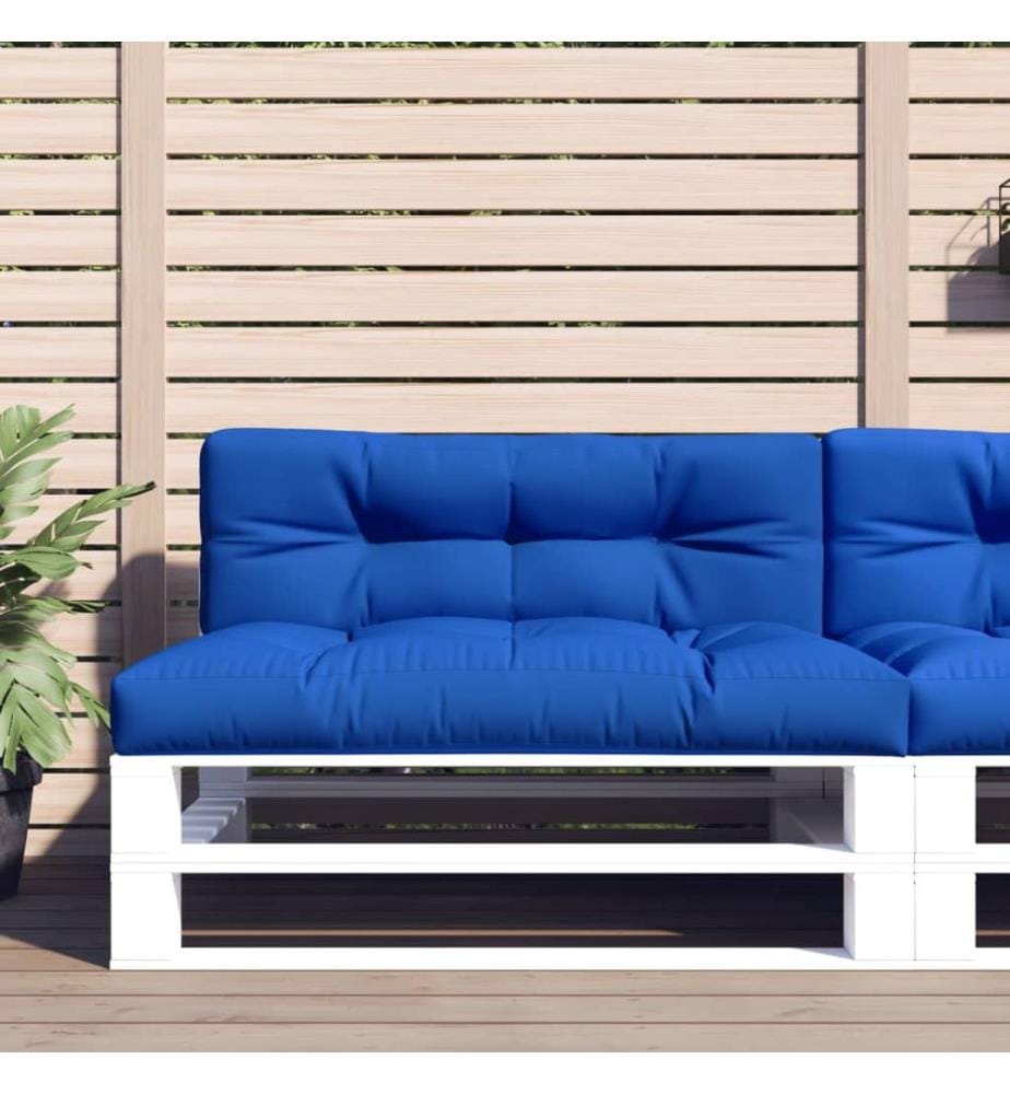 Coussins de palette lot de 2 bleu royal tissu