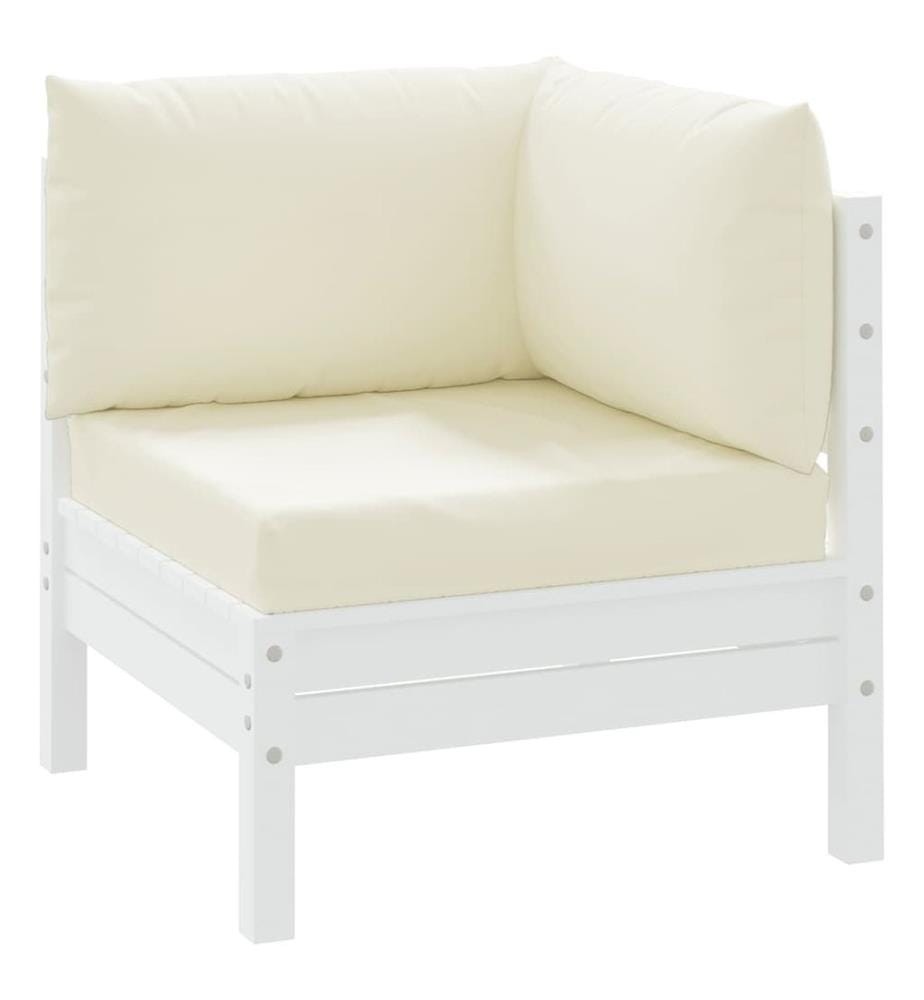 Coussins de palette lot de 3 blanc crème tissu oxford