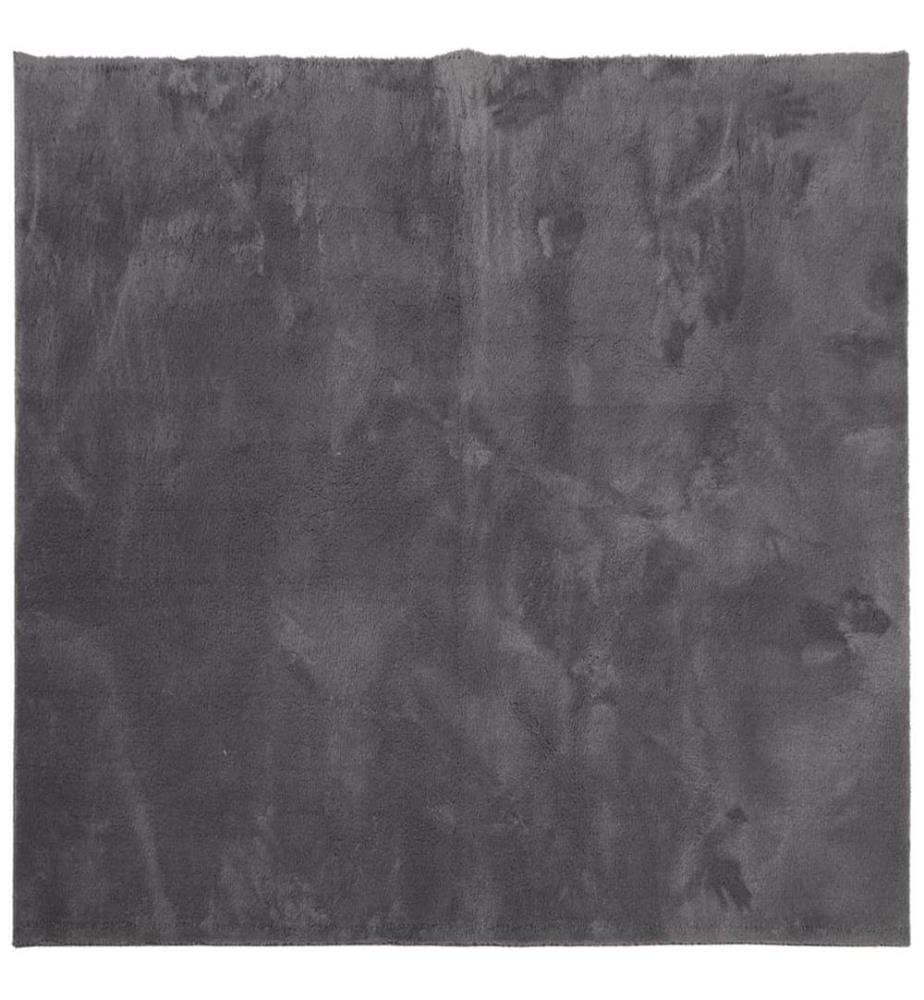 Tapis à poils courts doux et lavable anthracite 120x120 cm