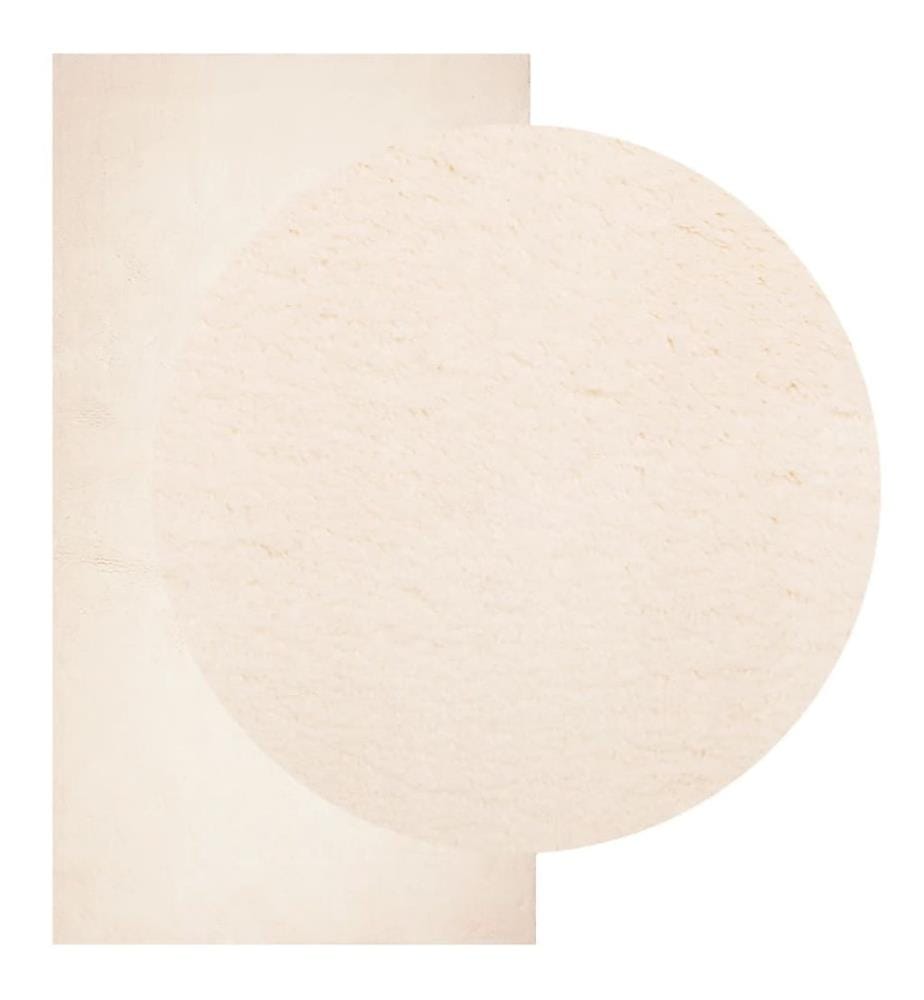 Tapis HUARTE à poils courts doux et lavable beige 80x150 cm