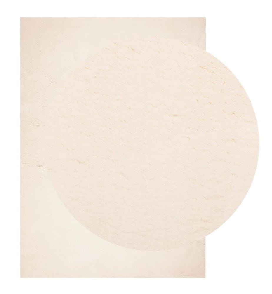 Tapis à poils courts doux et lavable beige 120x170 cm