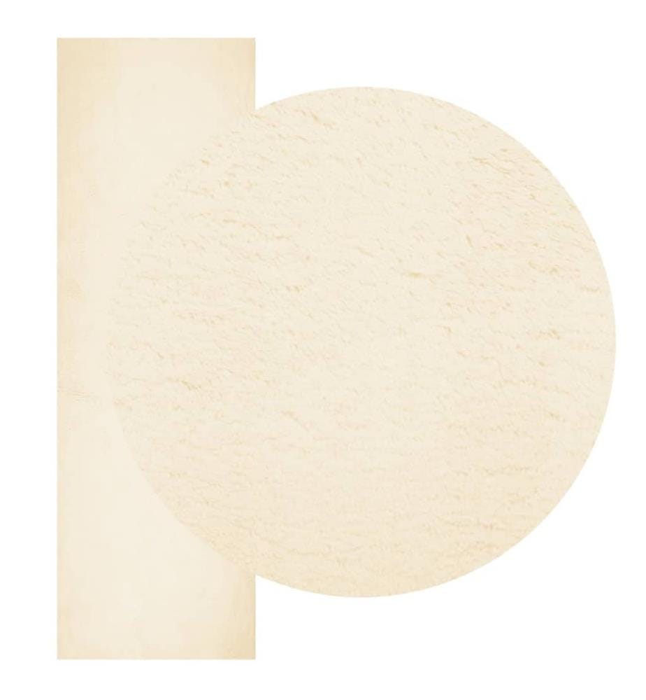 Tapis à poils courts doux et lavable crème 80x250 cm