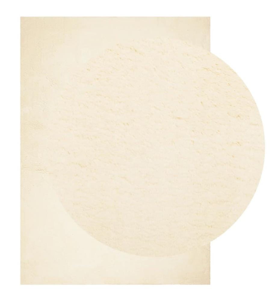 Tapis à poils courts doux et lavable crème 160x230 cm