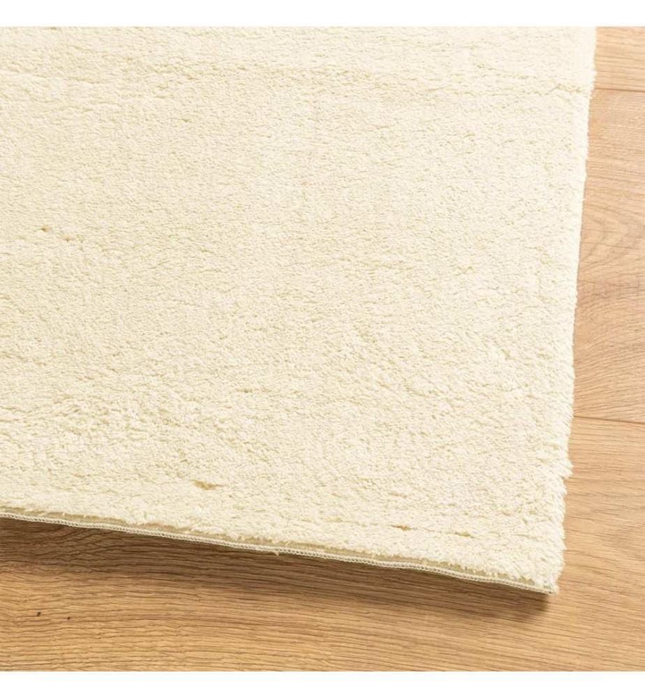 Tapis à poils courts doux et lavable crème 160x230 cm