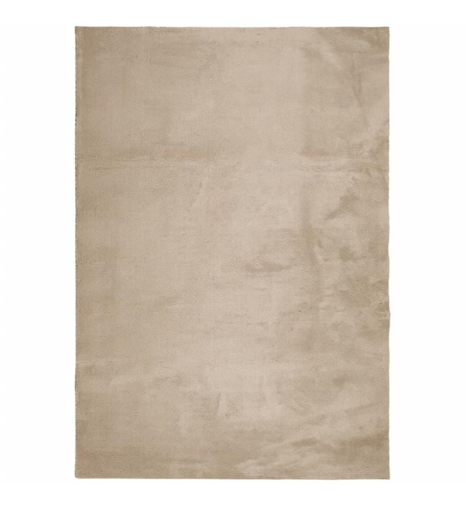 Tapis à poils courts doux et lavable sable 140x200 cm
