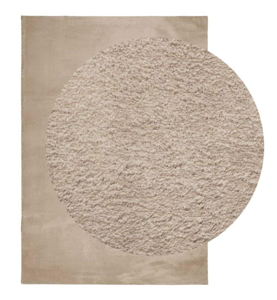 Tapis à poils courts doux et lavable sable 140x200 cm