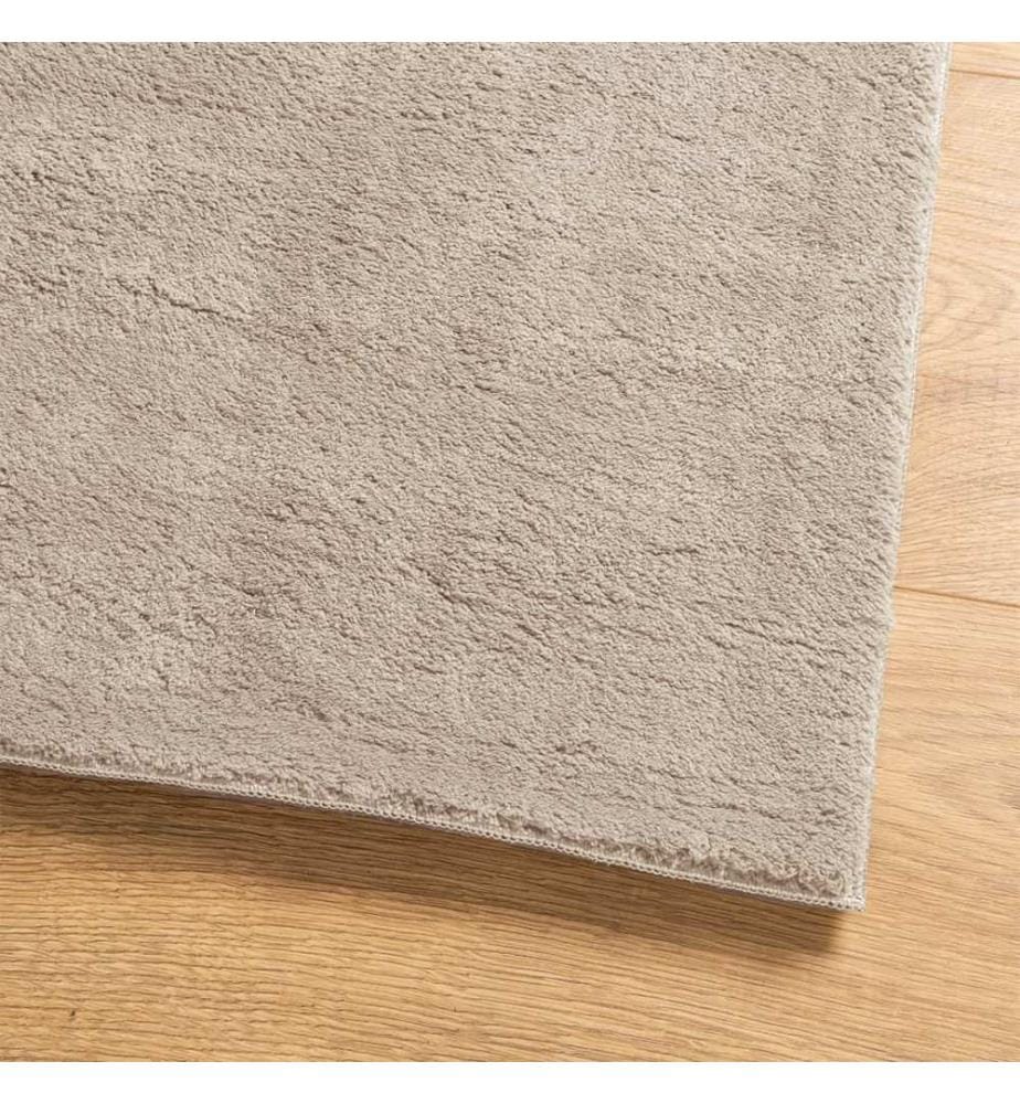 Tapis à poils courts doux et lavable sable 140x200 cm