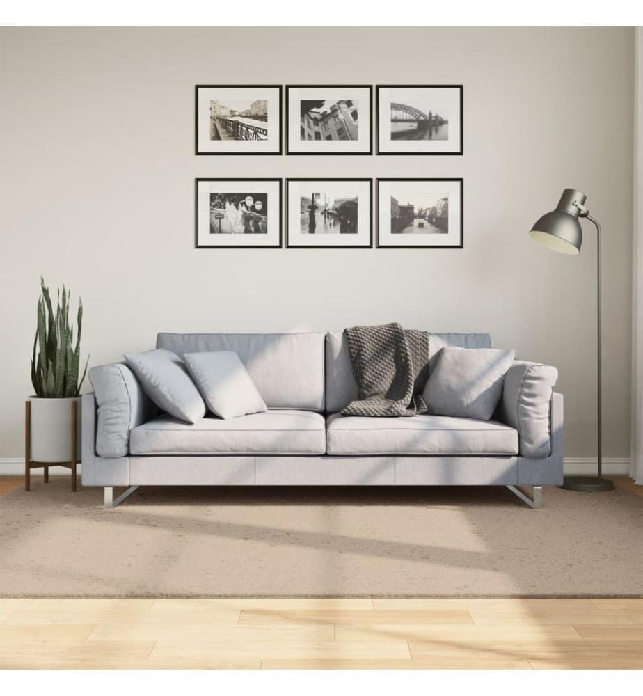Tapis à poils courts doux et lavable sable 160x230 cm