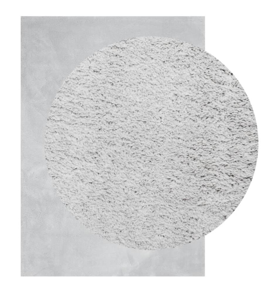Tapis à poils courts doux et lavable gris 200x280 cm